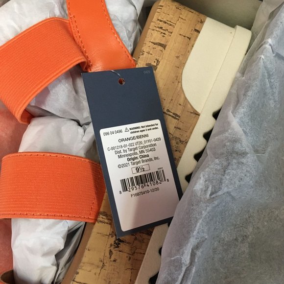 NIB Universal Thread Benni Heels Contoured Footbed for Support - Orange - 9 1/2 - Picture 7 of 8